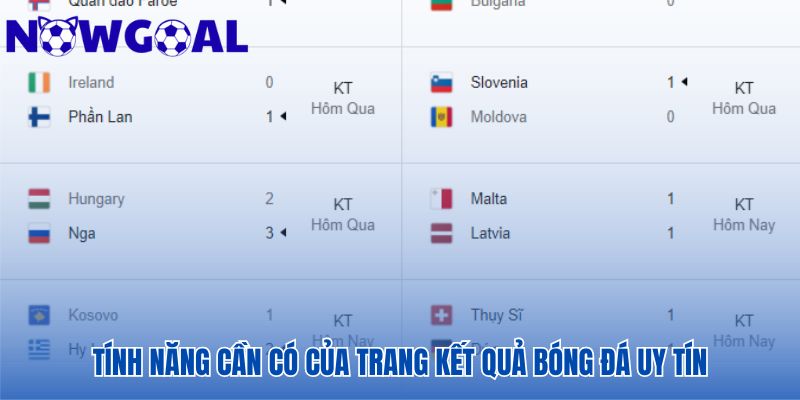 Tính năng uy tín không chỉ hiển thị kết quả bóng đá